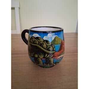 Hand Painted Mug  Galapagos Turtle. Signed.